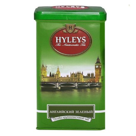 Hyleys English Green Tea, 125 г, Чай зелений Хейліс Інгліш Грін Ті, ж/б