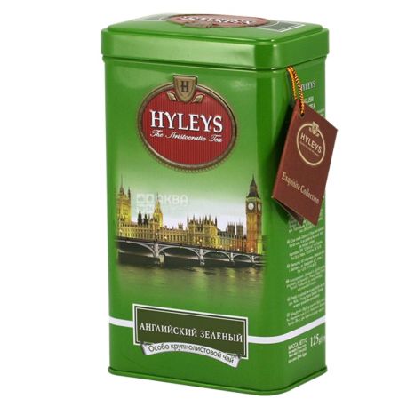 Hyleys English Green Tea, 125 г, Чай зелений Хейліс Інгліш Грін Ті, ж/б