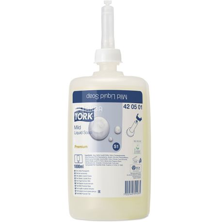 Tork, Premium, 1 л, Жидкое крем-мыло для рук, антибактериальное