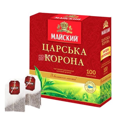 Maisky, 100 pcs., Black tea, Tsar's Crown, m / s