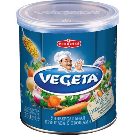 Vegeta, 250 г, Приправа овощная, универсальная, ж/б