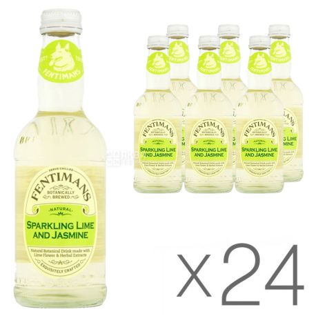 Fentimans, Sparkling Lime & Jasmine, Упаковка 24 шт. х 0,275 л, Фентиманс, Лайм и Жасмин, Лимонад, стекло