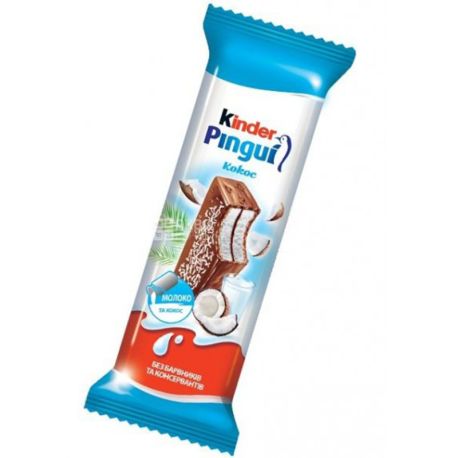 Kinder, Pingui, 30 г, Бисквит Киндер, со вкусом кокоса