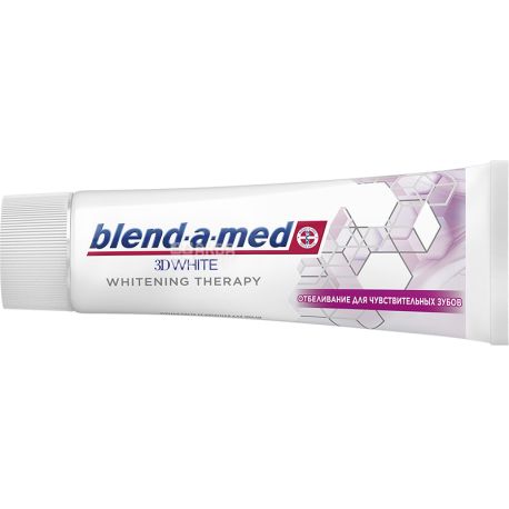 Blend-a-med, 3D White Whitening Therapy, 75 мл, Зубная паста отбеливающая, бережная чистка