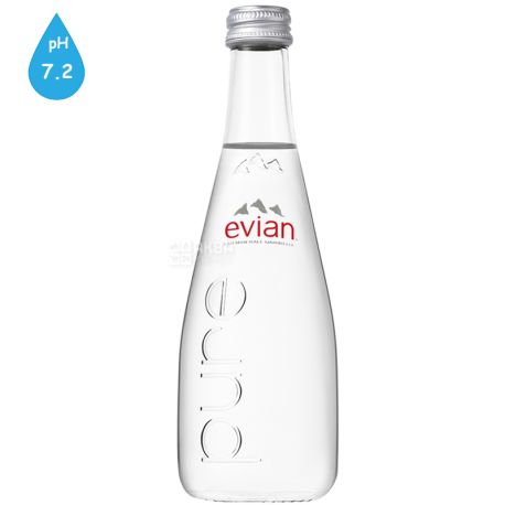 Evian, 0,33 л, Эвиан, Вода негазированная, стекло