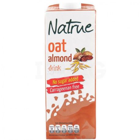 Natrue, Oat Almond, 1 л, Натру, Напиток овсяно-миндальный, без сахара
