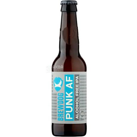 BrewDog, Punk AF, 0,33 л, Панк Аф, Пиво світле, безалкогольне, скло