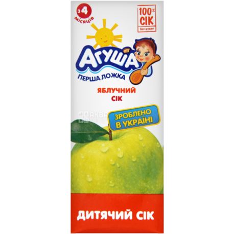 Агуша, 200 мл, Дитячий сік, Яблуко