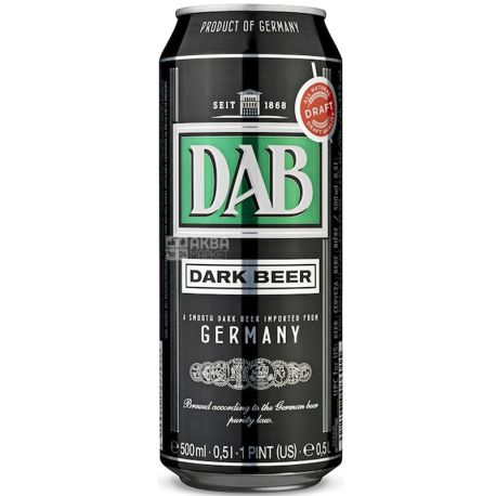 Dab, 0,5 л, Даб, Пиво темне, ж / б