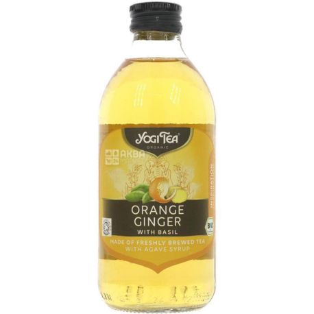Yogi Tea, Orange Ginger with basil, 330 мл, Холодний чай Апельсин-Інжир з базиліком, органічний