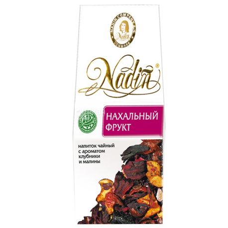 Nadin, Наглый фрукт, 50 г, Чай Надин, фруктовый с ароматом клубники и малины