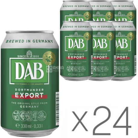 Dab, Упаковка 24 шт. х 0,33 л, Даб, Пиво світле, ж/б