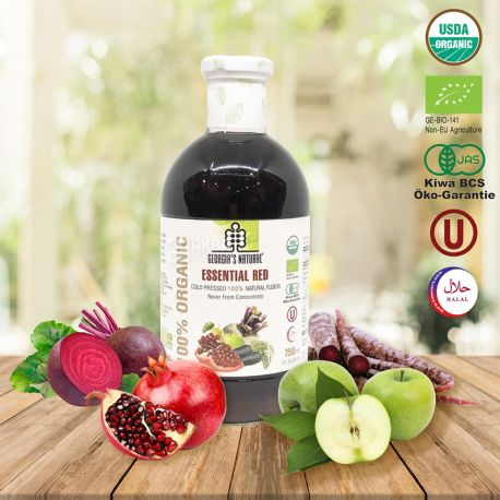 Georgia`s Natural, Essential red, 750 мл, Фруктово-овочевий сік холодного віджиму, органічний