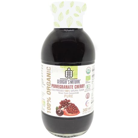 Georgia`s Natural, Pomegranate - Cherry, 300 мл, Сік Гранатово-вишневий, органічний