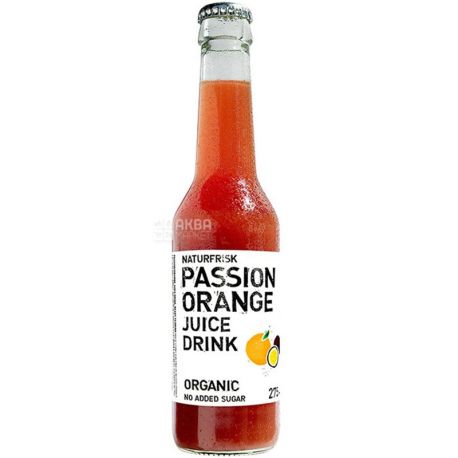 NaturFrisk, Passion Orange Juice, 0.275 L, Orange-Passion Fruit Juice, Organic