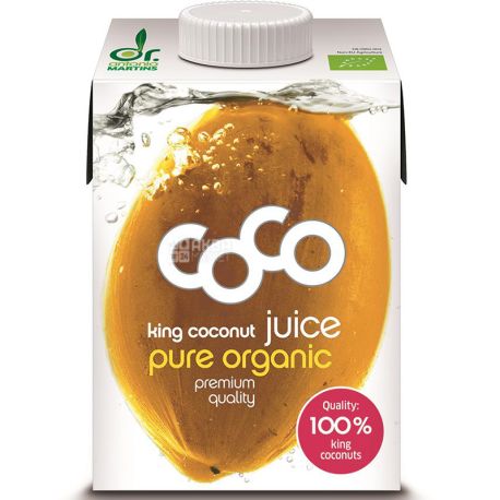 Dr. Antonio Martins, Organic King Coconut Juice, 0,5 л, Сок королевского кокоса, органический