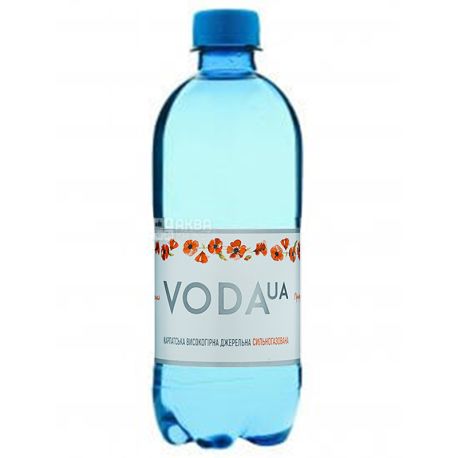 VODA UА 0,5 л, Вода ЮА, Вода газированная, ПЭТ