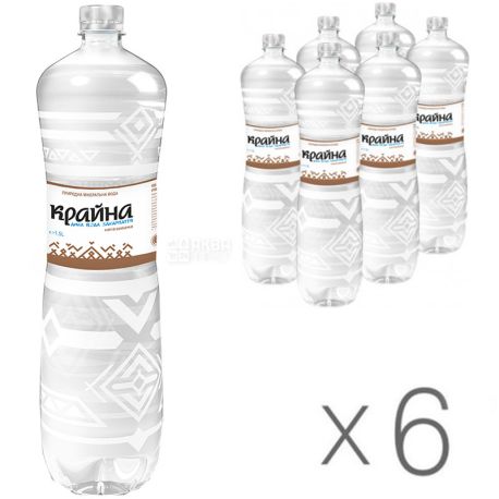 Крайна, 1,5 л, Упаковка 6 шт., Вода негазированная кремниевая, ПЭТ