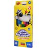 Schoolboy, 12 pcs., Triangular colored pencils, double-sided, with sharpener, 24 colors, 3+