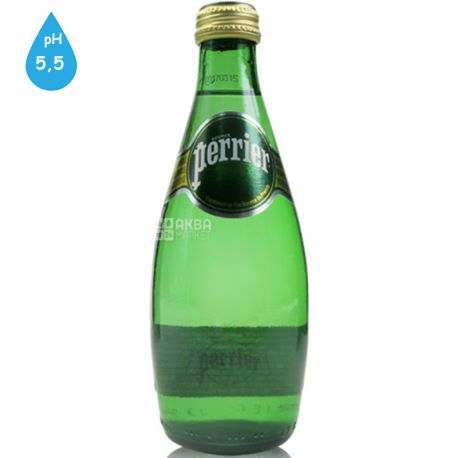 Perrier, 0.33 L, Highly Carbonated Water, Mineral, Glass, glass