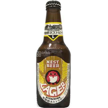 Hitachino Lager, 0.33 L, Hitachino Lager, Light beer, glass