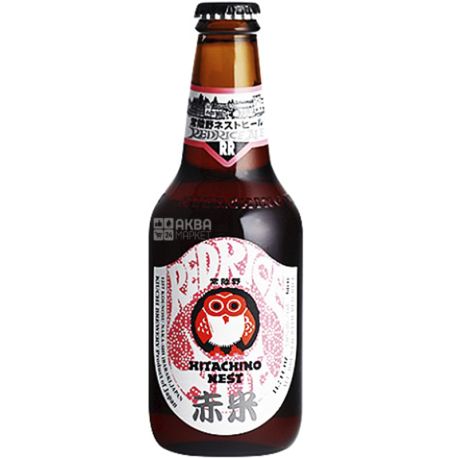 Hitachino Red Rice Ale, 0.33 L, Hitachino Red, Red beer, ale, glass