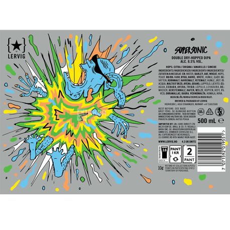 Lervig Supersonic, 0,5 л, Суперсонік, Пиво світле, з фруктовим післясмаком, ж/б