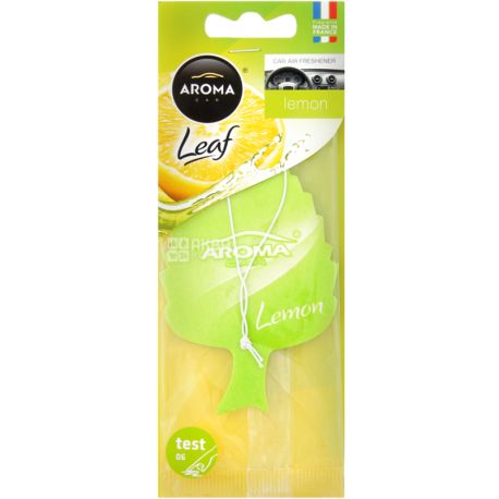 Aroma Car, Leaf Lemon, 1 шт., Ароматизатор автомобильный, Лимон