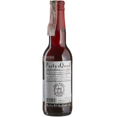 De Molen, Party sQuad, 0,33 л, Пати сКвад, Пиво крафтовое, квадрюпель, стекло