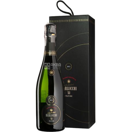 Berlucchi Franciacorta Brut Nature, 0,75 л, Берлуччи, Игристое вино, брют, подарочная упаковка