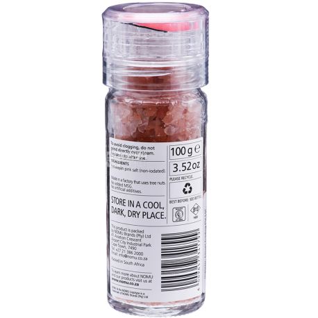 NOMU Pink Salt, 100 г, Соль Гималайская розовая, мельница