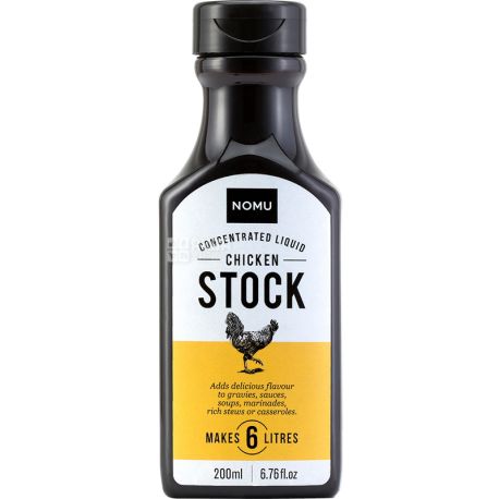 NOMU, Nomu Concentrated Liquid Chicken STOCK, 200 мл, Куриный концентрат для бульонов и маринадов