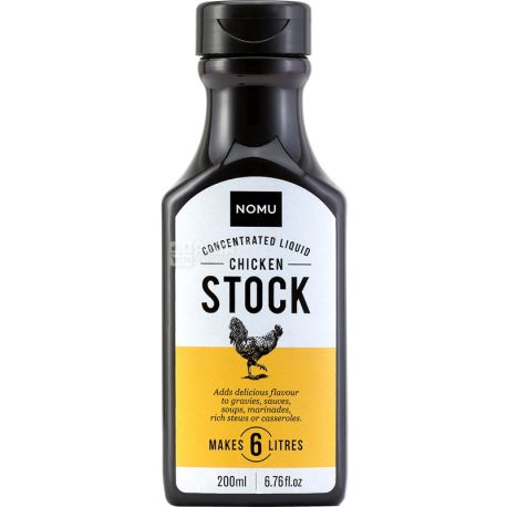 NOMU, Nomu Concentrated Liquid Chicken STOCK, 200 ml, Natural Chicken Concentrate for Broths and Marinades