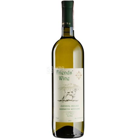 Friends' wine, Akhmetis Mtsvane, 0,75 л, Вино біле сухе