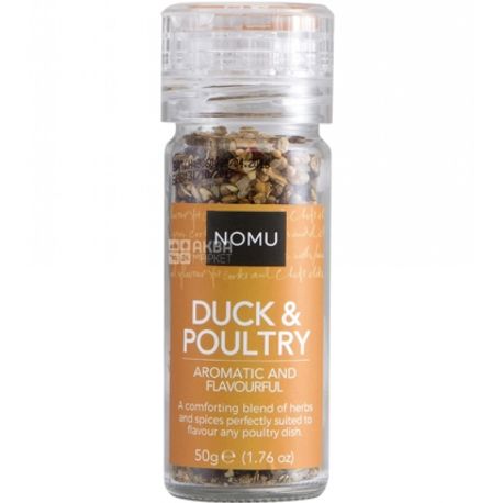 NOMU, Duck & Poultry, 50 г, Смесь специй для птицы, мельница