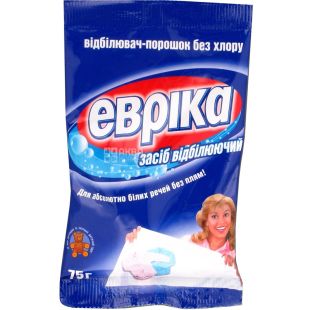 Еврика, 75 г, Відбілюючий порошок з активним киснем, без хлору