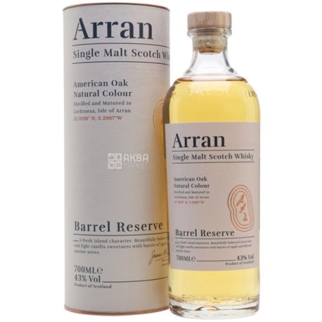 Arran, Barrel Reserve, 0,7 л, Виски односолодовый, тубус