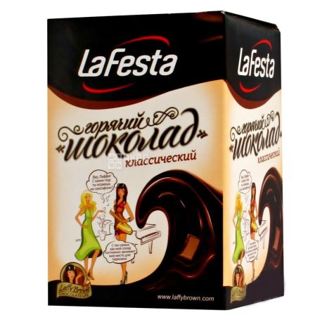 La Festa, Горячий шоколад, Классический, 10  х 22 г, Ла Феста, шоколадный напиток, в стиках