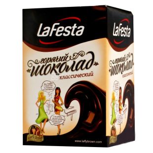  La Festa, Гарячий шоколад, Класичний, 10 х 22 г, Ла Феста, шоколадний напій, в стіках