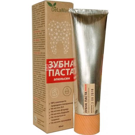 Delamark, 80 мл, Зубная паста гигиеническая, с ароматом сладкого апельсина