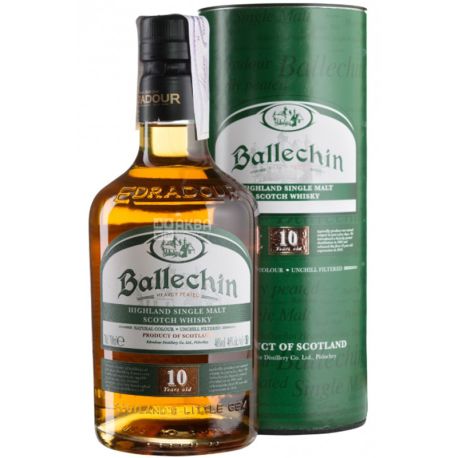 Ballechin 10yo, 0.7 L, Single malt whiskey, aged, tube