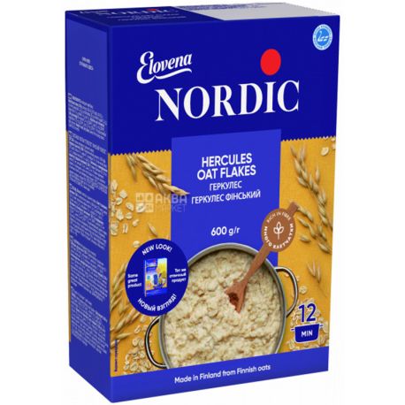Nordic, 600 г, Пластівці Нордік, вівсяні, геркулес фінський