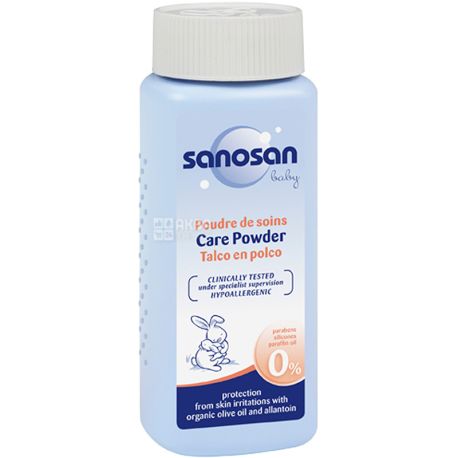Sanosan Baby, Diaper Changing, 100 г, Детская присыпка, 0+