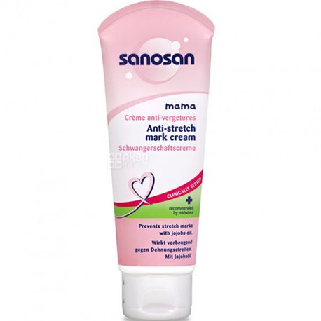 Sanosan Mama, 100 мл, Крем от растяжек для беременных, гипоаллергенный
