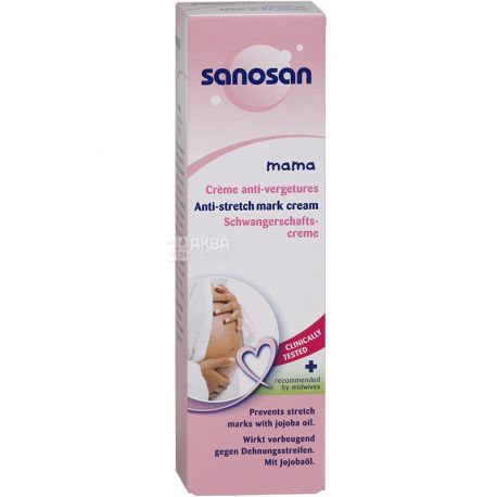 Sanosan Mama, 100 мл, Крем от растяжек для беременных, гипоаллергенный