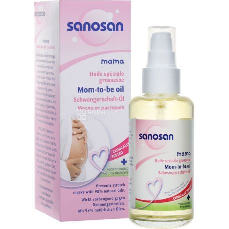 Sanosan Mama, 100 мл, Масло от растяжек для беременных, гипоаллергенное
