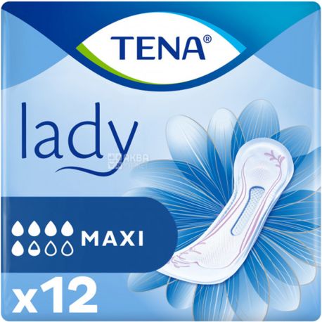Tena Lady Maxi, 12 шт., Тена Леді Максі, Прокладки урологічні, 5 крапель