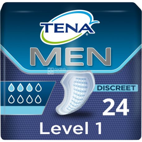 Tena for Men Level 1, 24 шт, Урологічні прокладки для чоловіків, 3 краплі