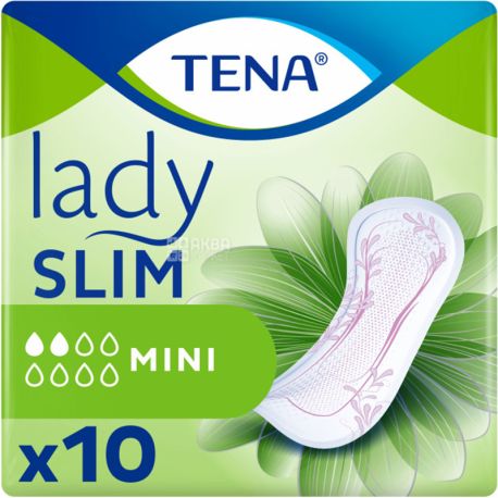 Tena Lady Slim Mini, 10 шт., Тена Леді Слім Міні, Прокладки урологічні, 2 краплі