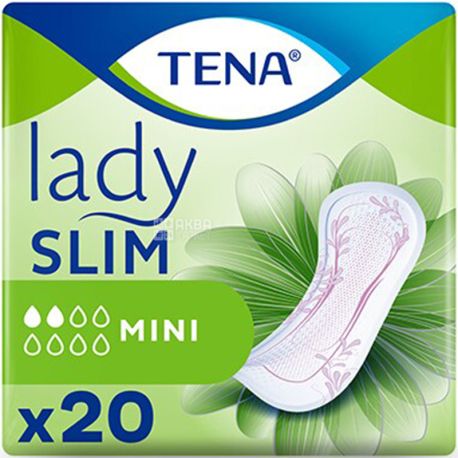 Tena Lady Slim Mini, 20 шт., Тена Леді Слім Міні, Прокладки урологічні, 2 краплі